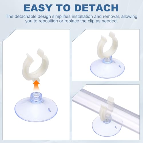 Aquarium Suction Cups, Fish Tank Suction Cups Clips Airline Tube Holders Clamps (Plastic, 15Pcs, Clear) for 0.4" Fish Tank Airline Tubing Binding Moss Shrimp Nest, 10x30MM - color: Clear, size: 10x30MM