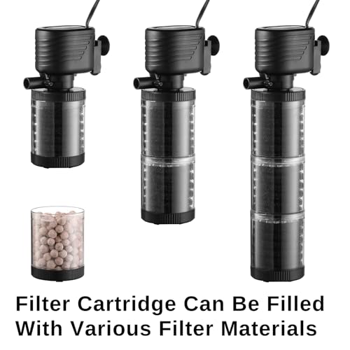 SainSmart XpertMatic Aquarium Filter for 70-120 Gallon Tank, Internal Fish Tank Filter with Water Pump, 475 GPH 3 Stages Biochemical Sponge Filter for Large Tank, Pond, Wavemaker, Air Supply - size: 25W(475GPH) Up to 70 Gallon