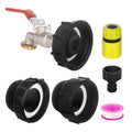 IBC Tote Hose Adapter 275-330 Gallon IBC Tote Water Tank Fittings 1/2" Male NPT×3/4" Male GHT Lead-Free Compliant Brass Water Valve with 3 Adapter+ Garden Hose Quick Connector（Nickel Plating） - color: Long handle Valve