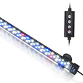 hygger 24/7 Mode Submersible Aquarium LED Light, Full Spectrum Hidden Fish Tank Light with 3 Rows Beads 7 Colors Auto On Off Sunrise-Daylight-Moonlight, Adjustable Timer Brightness - size: 19.9in 12W