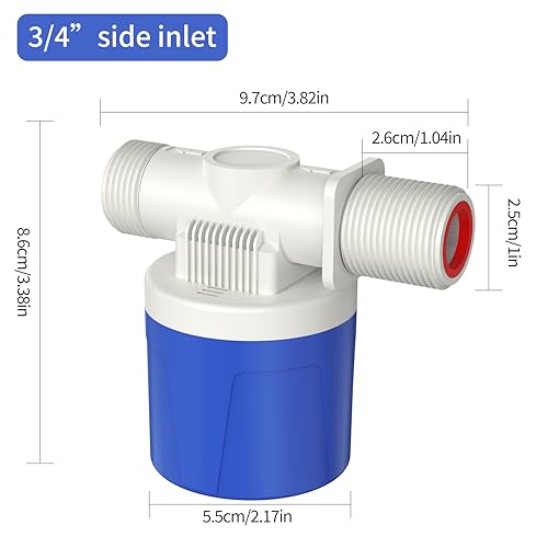 Automatic Water Level Control Valve Inside Type,Inner Top Float Uesd for Tank, Solar Energy, Auto Pot, Aquarium Valve, Tank Traditional Upgrade（3/4"side） - size: 3/4"Side water inlet
