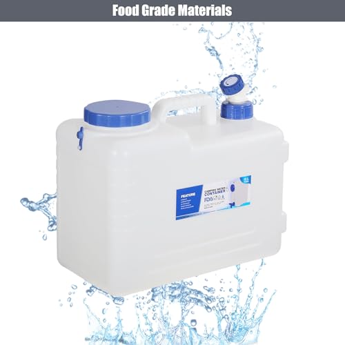 REDCAMP 3.9 Gallon/15L Portable Water Container with Spigot,Camping Water Jug,Camping Water Container, Large Water Tank,Portable Emergency Water Storage for Camping,Hiking,Hurricane Supplies, 6 Pack - color: White, size: 3.9Gal/512Ounces, 6 Pack