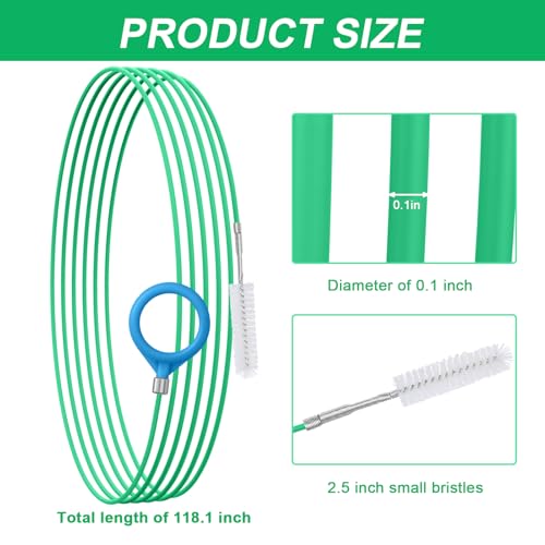 XANGNIER Auto Sunroof Drain Cleaning Tool, 118in Extra Long Flexible Car Sun Roof Drain Cleaner Unclogger for Windshield Wiper & Trunk Drain Holes - color: Green