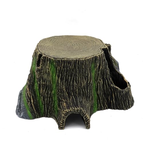 Extra Large Resin Reptile Hideouts Cave Habitat Decor for Reptiles, Amphibians, Fish Tanks and Gecko, Leopard