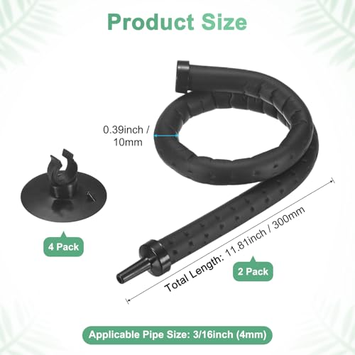 M METERXITY Air Stone for Aquarium Fish Tank, 11.81 Inch Rubber Pipe Bubble Diffuser with Suction Cup for Hydroponics/Aquaculture, Oxygen Diffuser Bar Bubble Wall Decorations