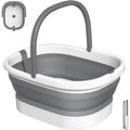 Nekteck Collapsible Foot Soaking Tub with 138 Acupressure Nodes and Pumice Stone for Foot Bath Soak, Foot Basin Foot Massager for Pedicure Foot Spa, Gifts for Men Women Dad Mom - color: Grey