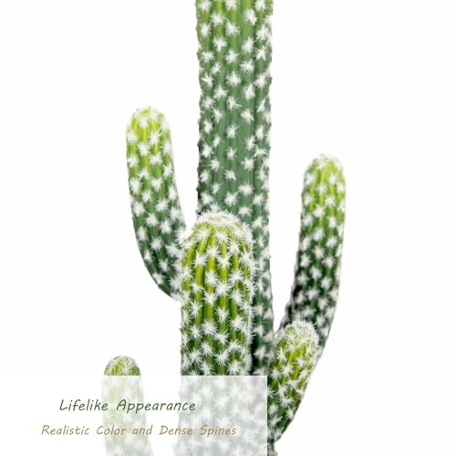 2 Pcs (26 Inch) Artificial Cactus Plant Outdoor, Realistic Fake Cactus Decoration Indoor with Woven Planter, Faux Cacti for Home Office Store Garden Living Room Decoration. - size: 26 Inch-2Pcs