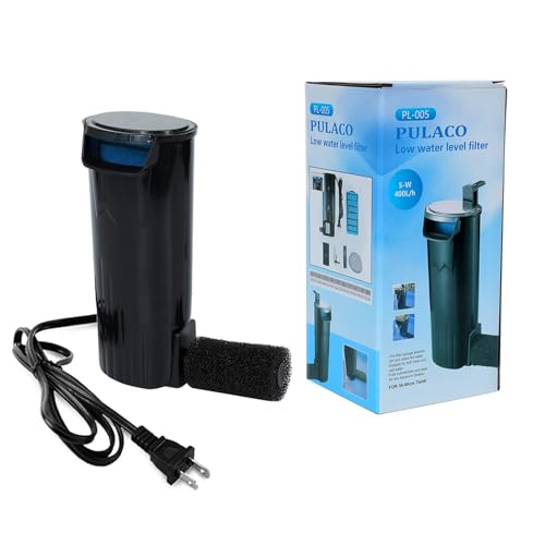 Aquarium Internal Filter 3 to 20 Gallons, for Turtle Tanks, Reptiles, Amphibians, Frog, Cichlids, Newt or Fish Tank