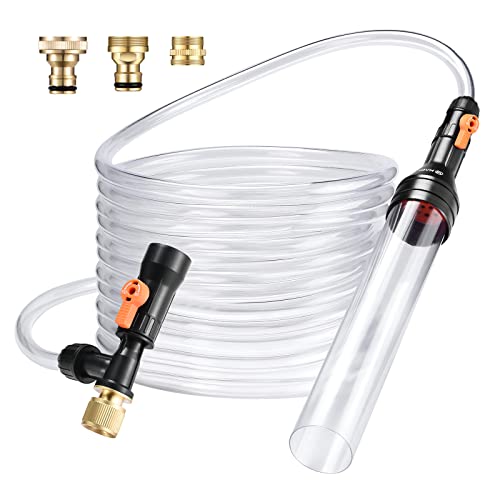 Gravel Vacuum for Aquarium Water Changer Fish Tank Cleaning Tools,Siphon Universal Quick Pump Aquarium Water Changing (30ft)