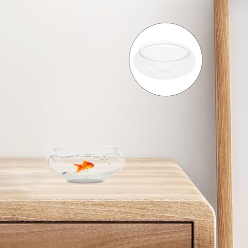 DOITOOL Clear Fish Bowl Vase Glass Bubble Bowl Round Shallow Planter Terrarium Fish Bowl Water Lily Bowl Wide Mouth Flower Vase Aquatic Plant Pot Hydroponic Planter Glass Fish Tank Bowl, S - size: 15.00X15.00X6.00CM