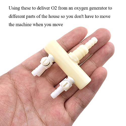 Plastic Aquarium 2 Outlet Ways Air Flow Pump Control Distributor Tubing Splitter Lever Control Valve White Precise Adjust Pressure Distribute Air Well Calm Flow No Leak Handy Place 1Pcs
