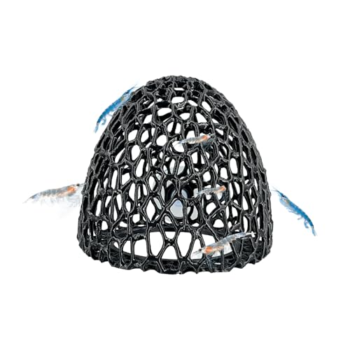 Cave with Suction Cup, Aquarium Betta Fish Hideout Habitat Decor, Stable Resting Hiding Place for Cherry Shrimp, Dwarf Shrimp, Guppy and Small Fish (Black) - color: black