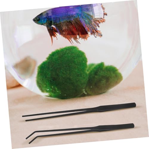 4pcs Aquarium Tweezers Set Stainless Steel Feeding Tongs for Fish Tank Maintenance Curved and Straight Tools for Aquascaping and Reptile Feeding