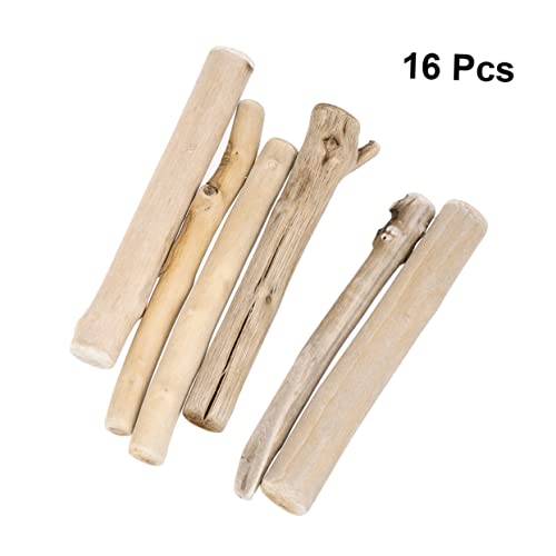 16 Pcs Christmas Logs DIY Fish Tank Decorative Wood Twigs Greenery Stems for Aquarium Tree Decor
