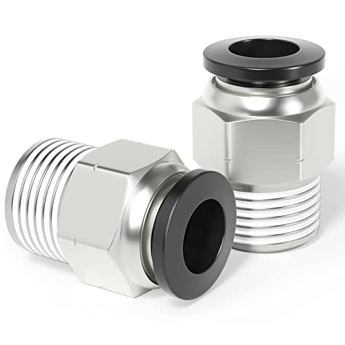 TAILONZ PNEUMATIC Male Straight 3/8 Inch Tube OD x 3/8 Inch NPT Thread Push to Connect Fittings PC-3/8-N3 (Pack of 20) - size: 3/8"OD x 3/8"NPT