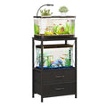 Aquarium Stand 10 Gallon with 2-Tier Shelf, Fish Tanks Stand with 2 Drawers, Metal Frame Heavy Duty Reptile/Turtle Tank Stand for Home Office, Fish Tanks Accessories Storage, Black - color: Black