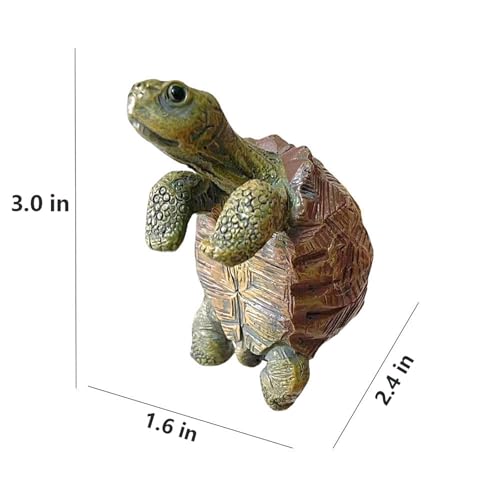 Realistic Handcrafted Resin Turtle Planter Hanger Figurine, Lifelike Climbing Turtle Decor for Indoor Outdoor Planter, Bonsai, Fish Tank, Aquarium, Garden, Courtyard and Pond Decoration