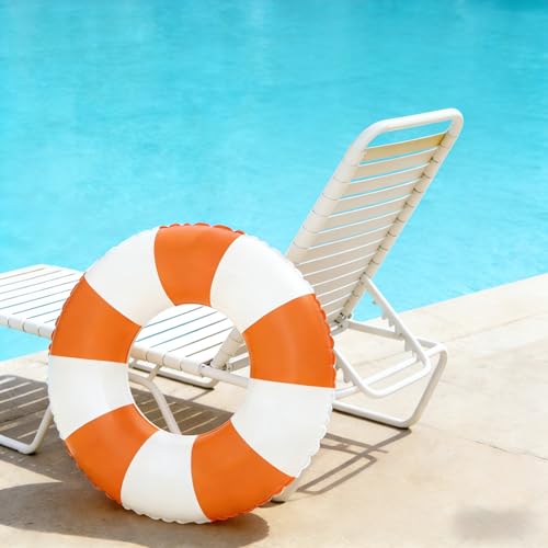 2 PCS Inflatable Pool Floats for Swimming Pool Party Lake Beach Adults - Floaties Pool Tubes Swim Rings Tubes Floaties for Beach Pool Party Decorations - color: Orange, size: 29"