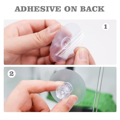 10 Pcs Aquarium Lid Handle, Acrylic Round Handles with Adhesive for Fish Tank Cover, Fish Tank Accessories, Aquarium Lid Handle Replacement - color: Transparent