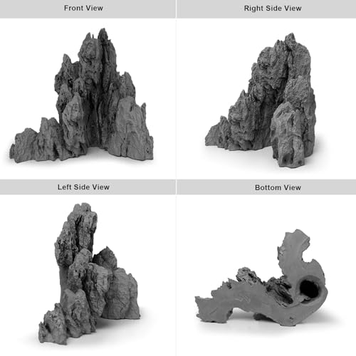 FZONE Resin Seiryu Stone Model Ph-Neutral Aquarium Rocks for aquascaping, Micro-Landscapes