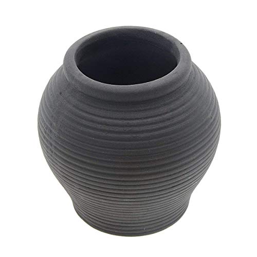 Ceramic Jar Aquarium Decorations Fish Tank Cave Breeding Cones Cave Fish Tank Ornaments for Amano Shrimp Cichlid Bonsai to Play, Hide and Rest - Black