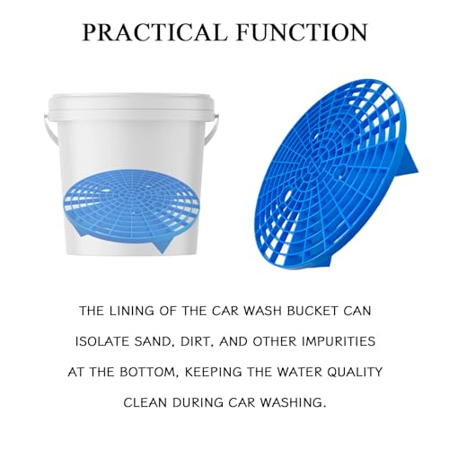 2 PCS Car Wash Bucket Insert Dirt Guard, Grit Trap Dirt Lock Filter for 3-5 Gallon 12 Inch Buckets, Automotive Detailing Wash Tool for to Prevent Swirl Marks (Black+Blue) - color: Black,Blue