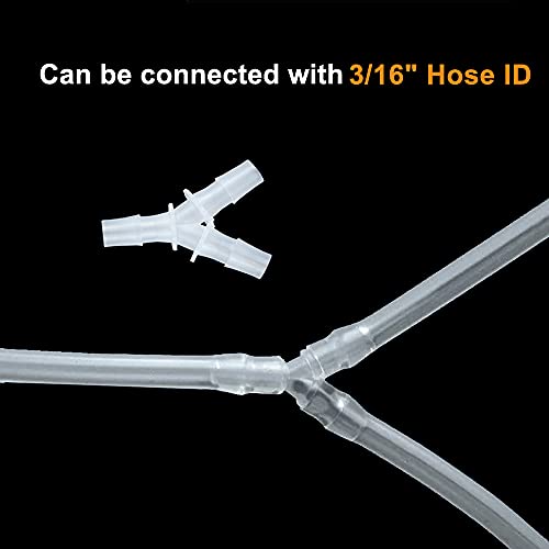 Feelers 3/16" Plastic Hose Barb Tee Fitting 10 Pack, Equal Barbed Y-Shaped 3-Way Connector, Tube Splicer Union Adapter for Air Line, Fuel Line, Water Hose - size: 3/16 inch, style: 10pcs-Y Shaped