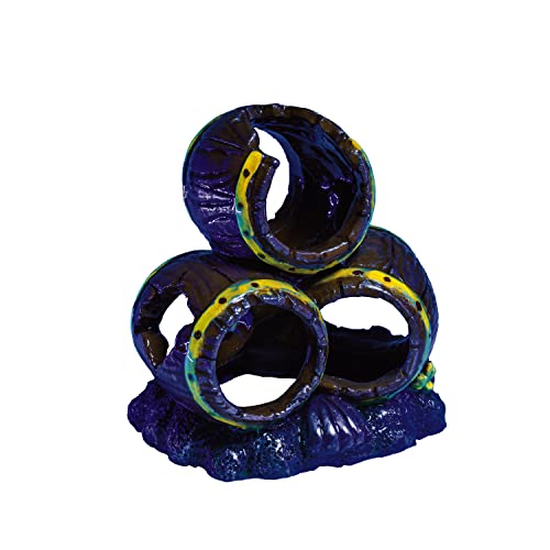 GloFish Barrels Ornament, Large, Detailed Aquarium Ornament, Hideaway For Fish