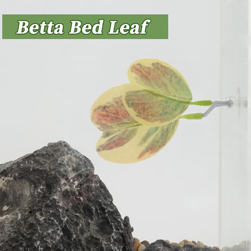 Betta Fish Bed, Betta Leaf Bed, Plastic Betta Heart-Shaped Hammock, Betta Hammock Pad with Suction Cup, Betta Fish Resting Place Betta Fish Supplies Aquarium Decor, Yellow Pink - color: Yellow, Pink