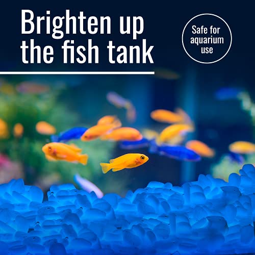 Graham Products Glow in the Dark Rocks - 1in, Blue, 190-Piece - Garden Stones & Landscaping Pebbles for Outdoor Decor & Aquarium Gravel