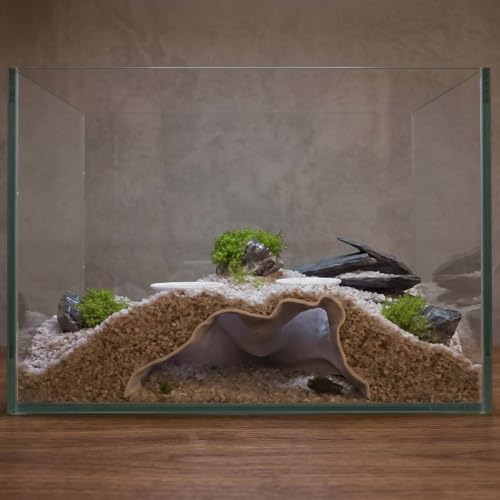 Double-Holed Tunnel Aquarium Cave, 3D Print Fish Hideout for Aquarium Fish Tank Decor, for Viewing Shrimp, Betta Fish, Corydora, Catfish, Pleco (Black) - color: Black