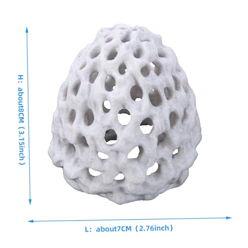 Shrimp Cave, 2.8x3.2 Inch Fish Tank Rocks with Suction Cup, Hollow & Multifunctional Fish Tank Accessories, Simulation Aquarium Decor for Home