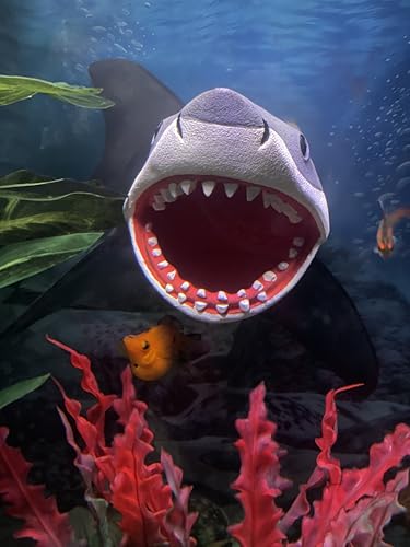 Aquarium Decor Magnetic Great White Shark Ornament – Wall-Mounted Fish Tank Accessory