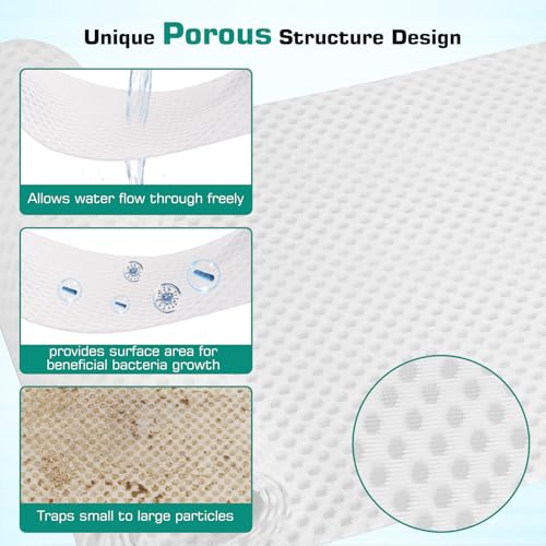 hygger Porous Fish Tank Filter Pad Ultra Thin Bio Filter Media Aquarium Filter Floss 20"x 20" for Sump Pond Canister Freshwater & Saltwater (Reusable, Easy to Cut & Clean) - size: 20"x 20"