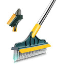 2 in 1 Floor Brush Scrubber with Long Handle Grout Brush 3 Poles 53.5'' New Upgrade Stiff Bristle Cleaning Scrub Brush with Squeegee 120°Rotating Tile Brush for Cleaning Bathroom Glass Patio Kitchen - color: Green