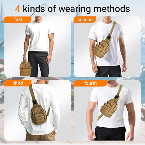 Lightweight Fishing Tackle Backpack Professional Water-Resistant All-in-One Rod Holder & Gear Storage - color: Khaki