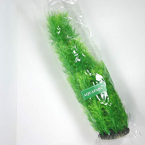 Aquarium Plants Fish Tank Decorations Ornament Plastic Artificial Plant (Green #4-14.5" h) - color: Green #4 - 14.5"h