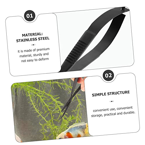 MERRYHAPY Aquarium Plant Scissors Portable Water Plant Trimming Tool Aquarium Scissor for Fish Tank Aquascaping and Maintenance Curved Design