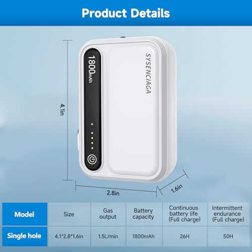 Aquarium Air Pump Rechargeable Aerator for Bait Bucket, Portable Battery Powered Air Pump for Aquarium, Fish Tank Air Pump Bubbler Aerator for Outdoor Fishing - style: 1 outlet 1800mAh