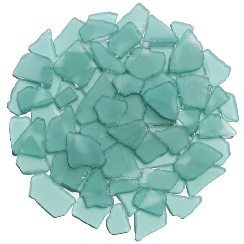 QYGL Sea Glass for Crafts - 14oz Turquoise Frosted Seaglass Pieces - Vase Filler and Aquarium Ornament, DIY Craft Supplies for Art, Beach Weddings, and Home Decor - color: Turquoise