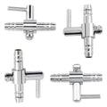 One-Way Air Flow Tubes Stainless Steel Pump Lever Control Valves for Aquarium Fish Tank (Silver) -4PCS