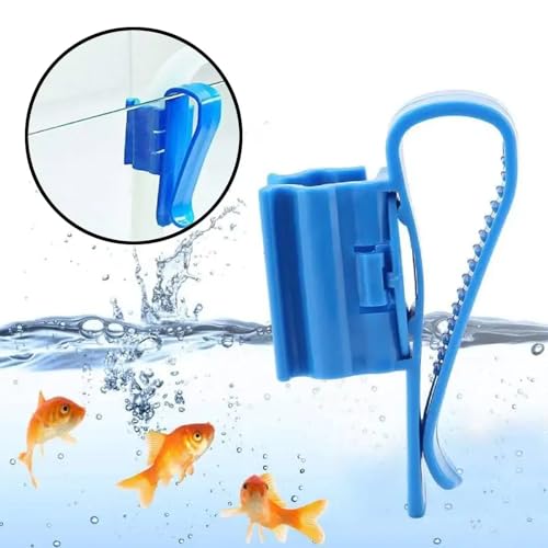 4 pcs Fish for Tank Mounting Clip Water Pipe Hose Holder Multifunction Plastic Adjustable Clamp Aquarium Air Pump Accessories Aquarium Pumps and Filters.(Blue/Black/Gold/Yellow)