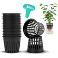 25-Pack 3-Inch Net Cups with 20 Plant Labels - Perfect for Aquaponics, Mason Jar Hydroponics, Kratky Method, and Orchid or Vegetable Gardening - Durable Slotted Mesh Insert for Optimal Growth