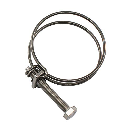 (6 Pieces) 55-60mm Double Wire Hose Clamp Pipe Tube Clamps 304 Stainless Steel Hose Clips - color: 55-60