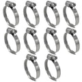 10 Pack SAE Size 20 Stainless Steel Hose Clamps, German Style Embossed Worm Gear Clamp, Adjustable 1-3/16 to 1-3/4 inch (30-45mm) for Coolant Radiator Pipe - size: 1-3/16 to 1-3/4 inch (10 Pack)