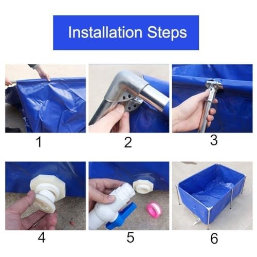 Flexible PVC Canvas Liners for Steel Water Tan - Perfect for Fish, Pets, Backyard Pools & Ponds, Easy Assembly with Viewing Window, & Versatile - color: 140x140x71cm