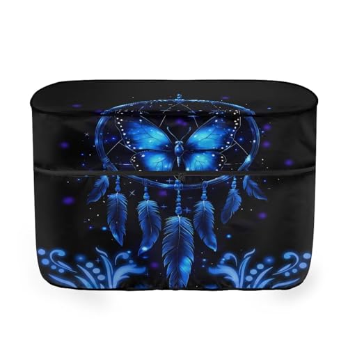 Blue Butterfly Wind Chime RV Propane Tank Cover for Travel Trailer Dustproof Propane Tank Cover for Camper Replacement Cover for RV/Trailer/Camper Fit for 20lb Tanks - color: Blue Butterfly Wind Chime, size: Small-Double 20LB
