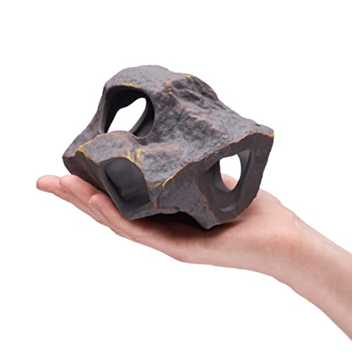 Aquarium Ceramic Decorations Cave Betta Stone Decor - Aquarium Fish Tank Hideway Decor for breeding Cichlids Plecos Betta Toys Hideout (Boulder)
