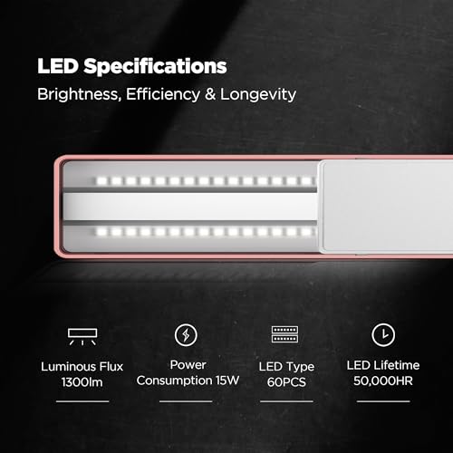 ONF Flat Nano 15W Full Spectrum Aquarium Light, 4 Level Dimmable Plant Light, IP54 Waterproof Freshwater Use Only, Suitable for 2-9 Gallon Rimless Fish Tanks, Terrariums, & Potted Plants, Rose Gold - color: Rose Gold (5100K), size: Flat Nano