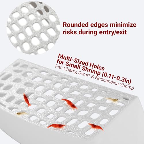 2Pcs Shrimp Hide Cave, Aquarium Shelter, Shrimp Tank Accessories, Fish Tank Decorations (White) - color: White